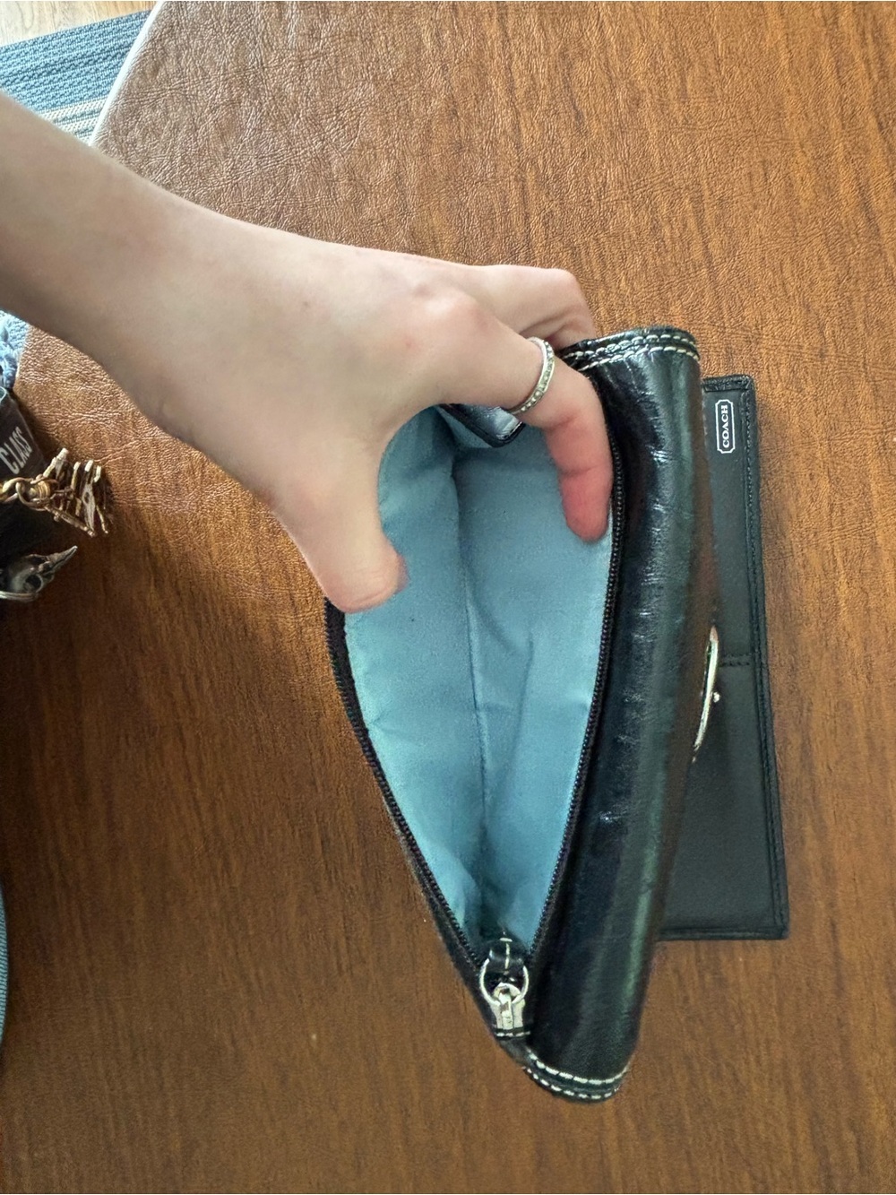 Coach Black Signature Long Wallet - Picture 9 of 10